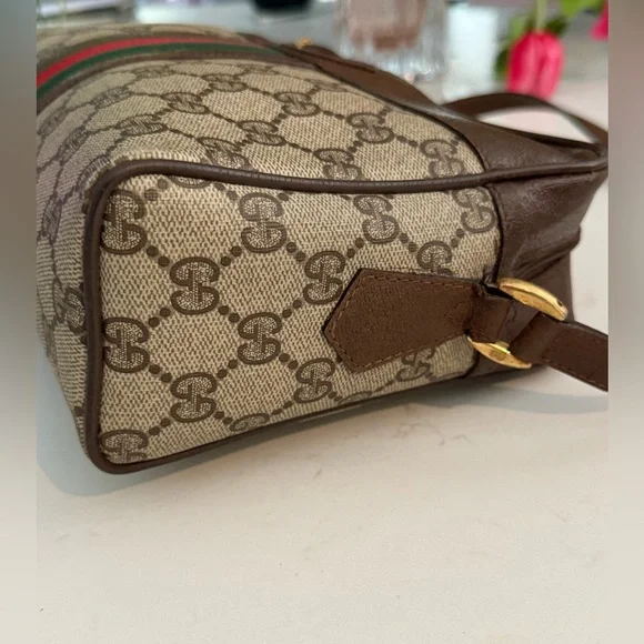 GUCCI Sherri Line GG Crossbody Ophedia Bag ~ Cloth & Leather PVC ~ VINTAGE - Picture 8 of 14